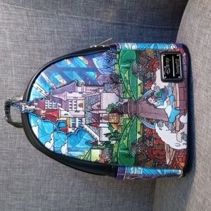 Loungefly Disney Beauty and The Beast Stained Glass Castle Mini Backpack